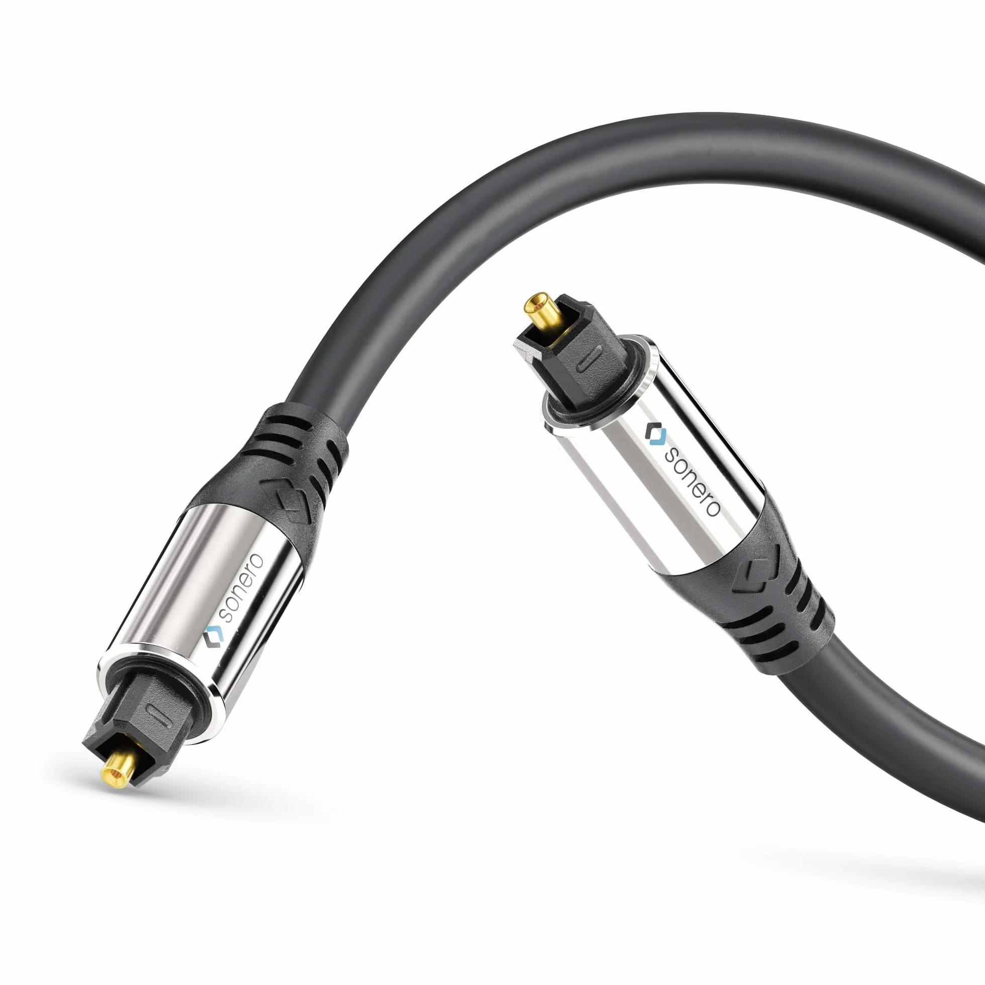 Sonero® kabel optyczny Toslink Premium, złote styki, czarny, 0,50 m