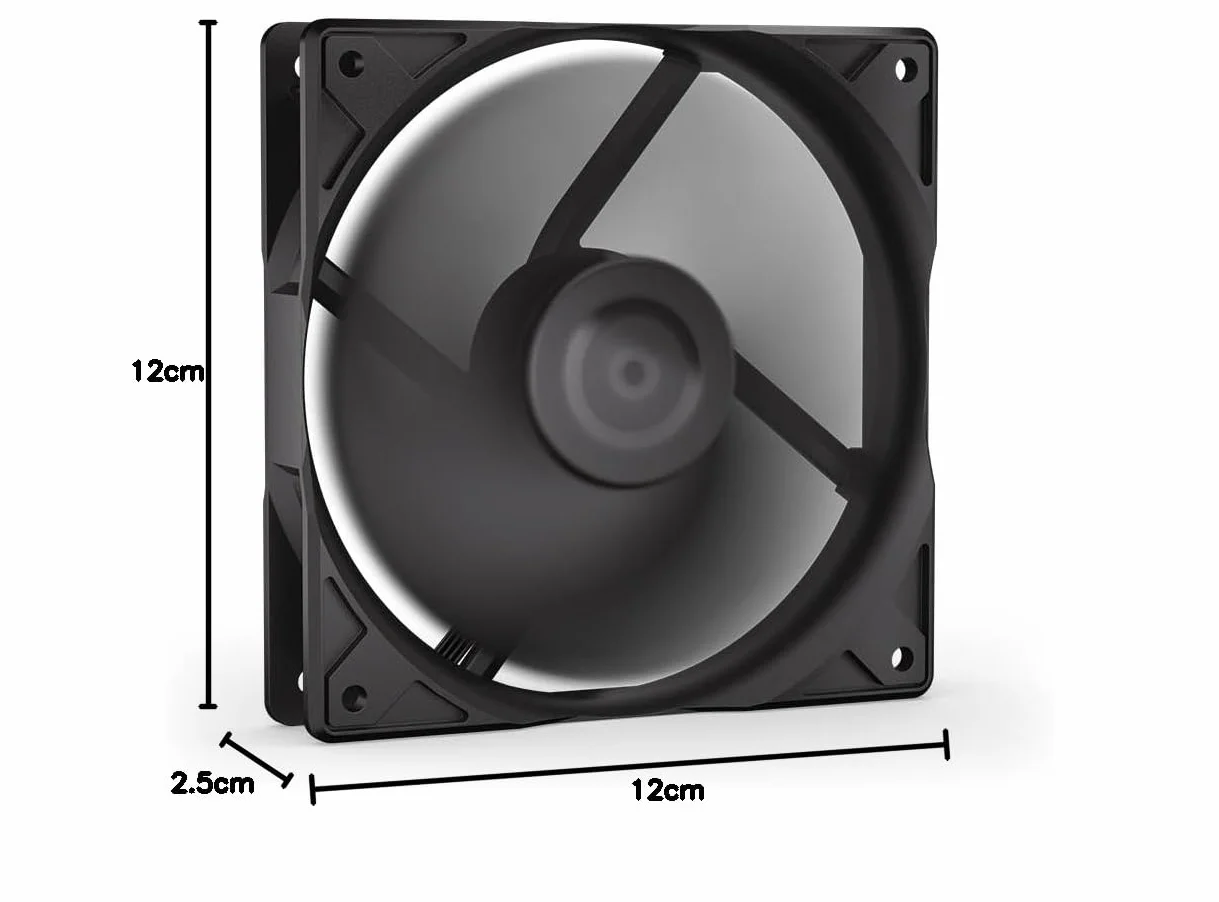 ENDORFY Stratus 120 PWM Wentylator PC 120 mm, Cichy Wentylator PWM, Łożysko FDB, Fan Stop, 1400 RPM, Chłodzenie Obudowy i Radiatorów, Czarny
