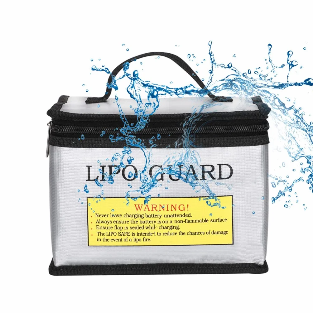 WANGCL Torba na baterie Lipo Ognioodporna wodoodporna bezpieczna torba na akumulator litowo-jonowy dron power bank - srebrna