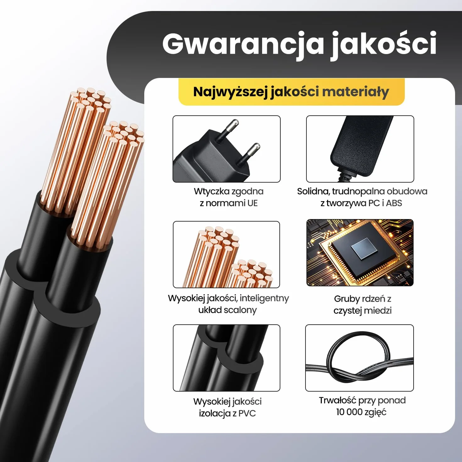Zasilacz 9 V 1 A 9 W 1,8 m, adapter przełącznika AC DC (wejście 100-240 V, wyjście 9 V 1A), Gniazdo transformatora do montażu na ścianie DC 5,5 x 2,1 mm, znak CE
