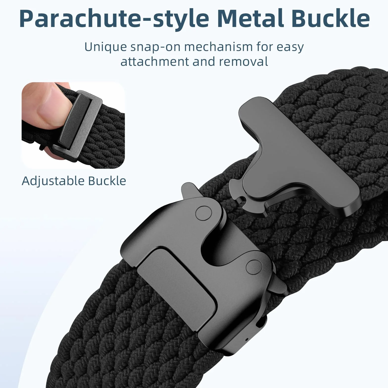 Plecione opaskie kompatybilne z Apple Watch Ultra 2, 49mm 46mm 45mm 44mm 42mm - tkaninowe sportowe nylonowe opaskie dla mężczyzn i kobiet na iWatch Ultra 3 Series 11 10 9 8 7 6 5 4 3 SE, czarne