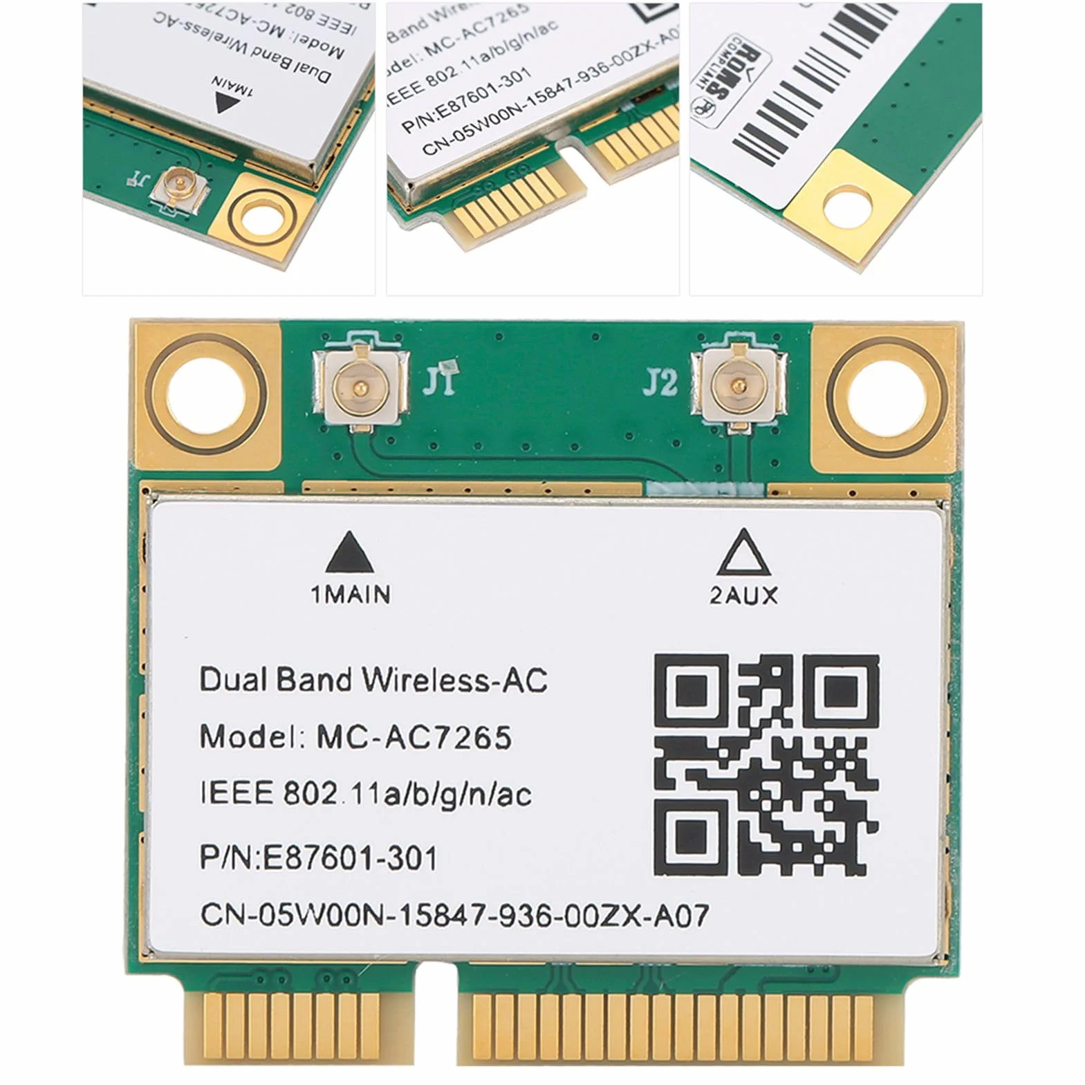 Karta sieciowa Wi-Fi MC-AC7265 PCIe dwupasmowa 2.4G/5G Bluetooth do laptopa