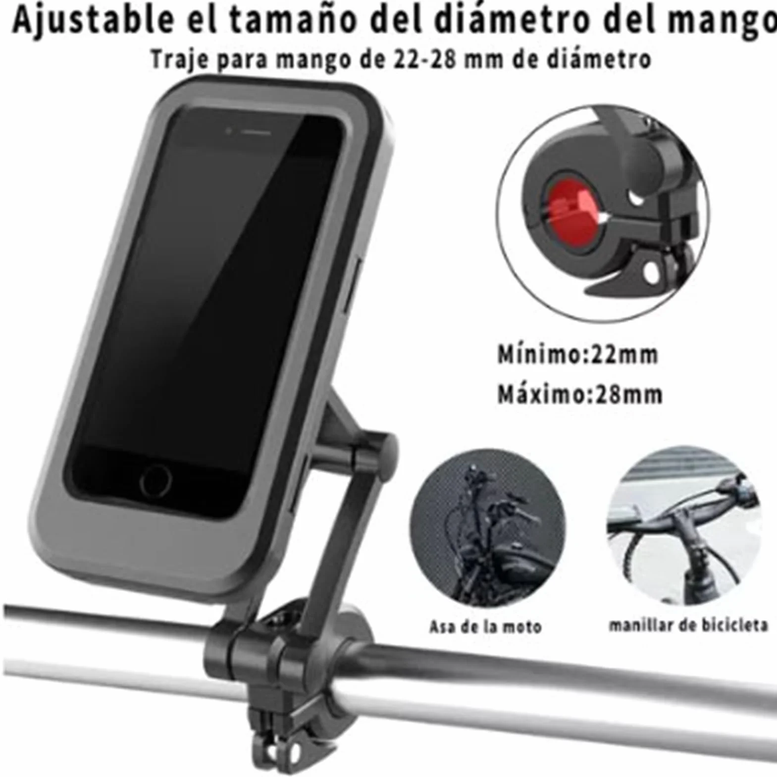 Motocyklowy uchwyt na telefon wodoodporny obrót 360° z ekranem dotykowym