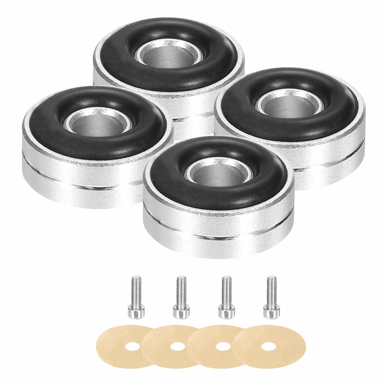 QUARKZMAN nóżki głośników amortyzatory aluminiowe 20 mm x 8 mm śruby M3 do hi-fi subwoofera srebrny