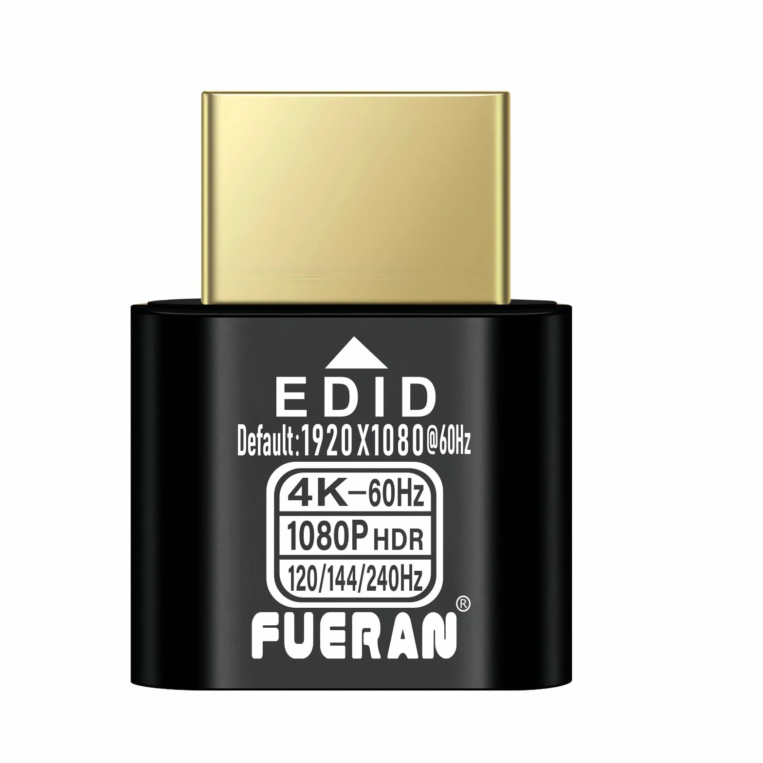 HDMI Dummy Plug 4K HDR, emulator edid wirtualny wyświetlacz, adapter HDMI Headless 4K przy 60Hz, 1440P przy 120/144Hz, 1080P przy 120/144/240Hz (NEW-4K-HDR (domyślnie 1920X1080@60Hz) 1P-2)