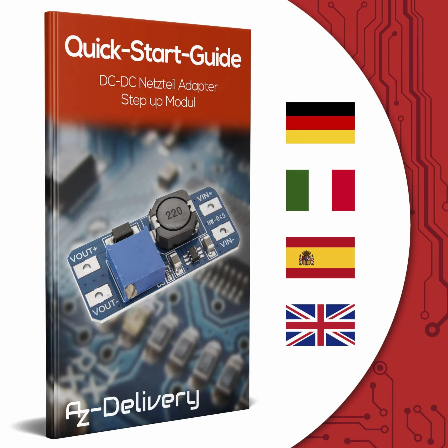 AZDelivery 5 x MT3608 DC-DC Moduł Step up kompatybilny z Arduino w tym eBook!
