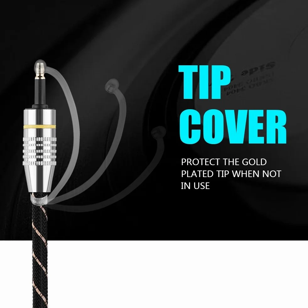 Yosoo Health Gear gniazdo optyczne, kabel Toslink do Mini Toslink 3,5 mm, optyczny cyfrowy kabel audio do Toslink, pozłacane złącze, czarny optyczny kabel audio (1,5 m)