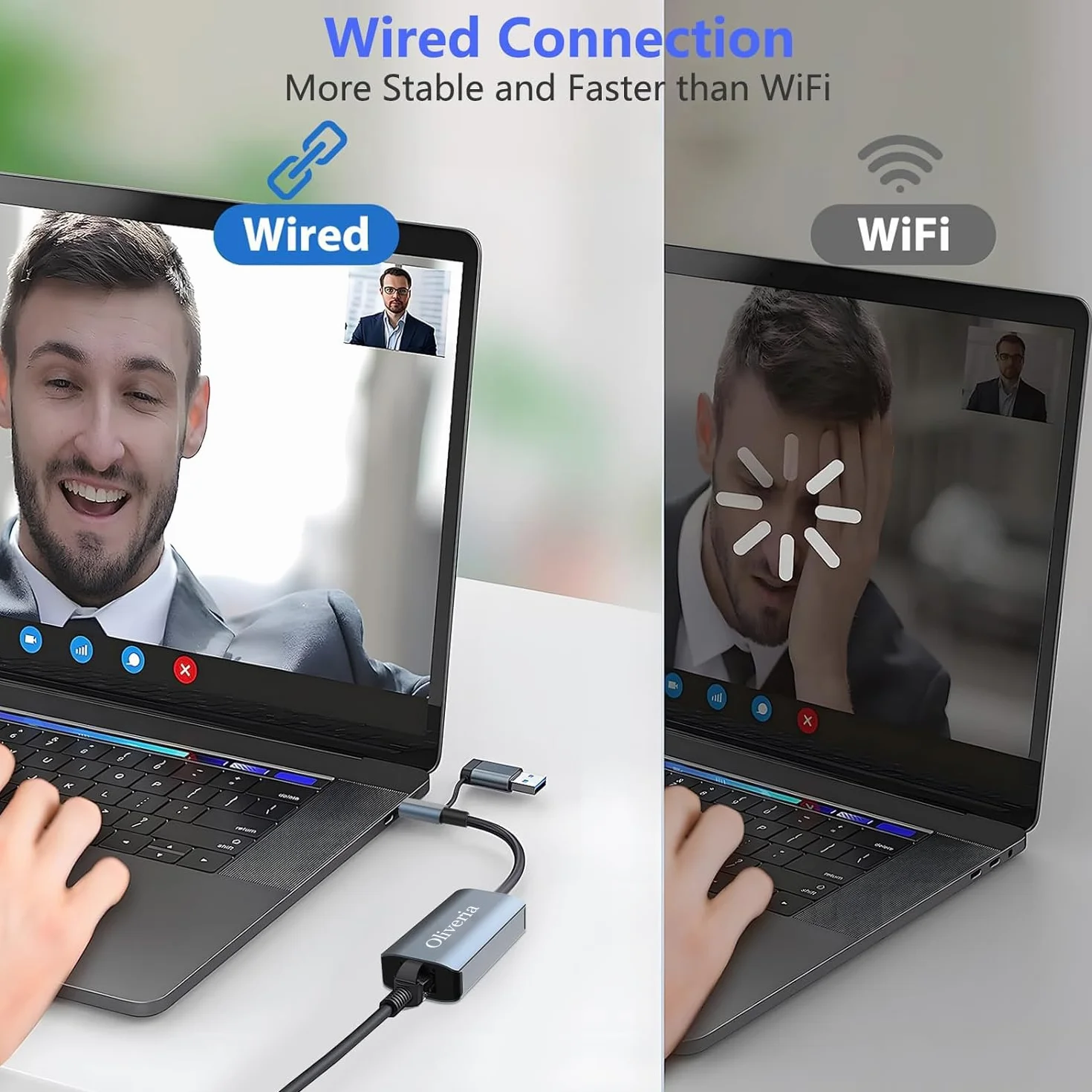 Adapter USB-C na Ethernet - USB 3.0 na RJ45 Gigabit Ethernet LAN 1000 Mbps adapter sieciowy do Windows/Mac/Linux