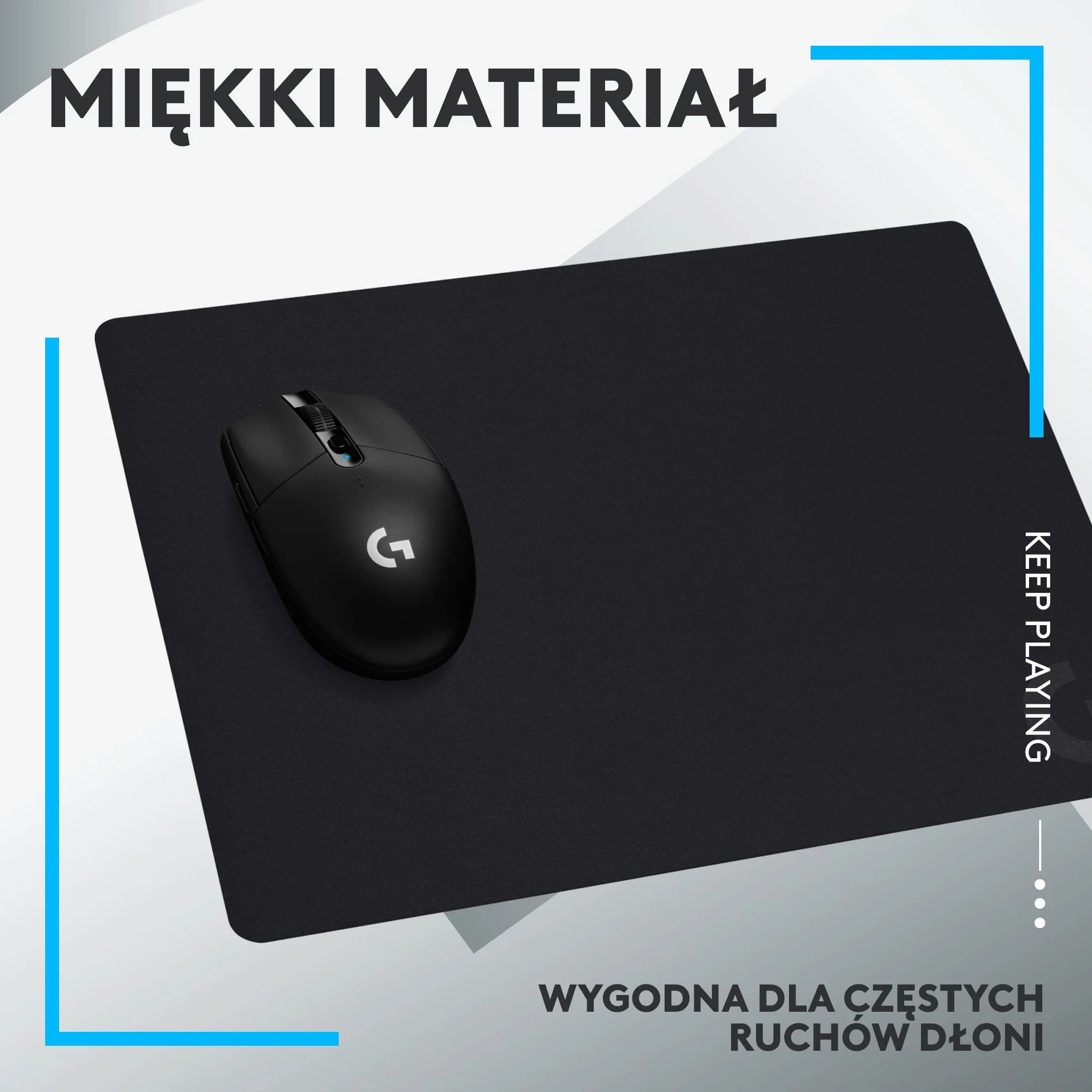 Logitech G G240 Materiałowa Podkładka pod Mysz dla Graczy, Stworzona pod Czujniki, Umiarkowane Tarcie, Antypoślizgowa Podkładka, akcesoria do PC i do Mac, 340 x 280 x 1 mm