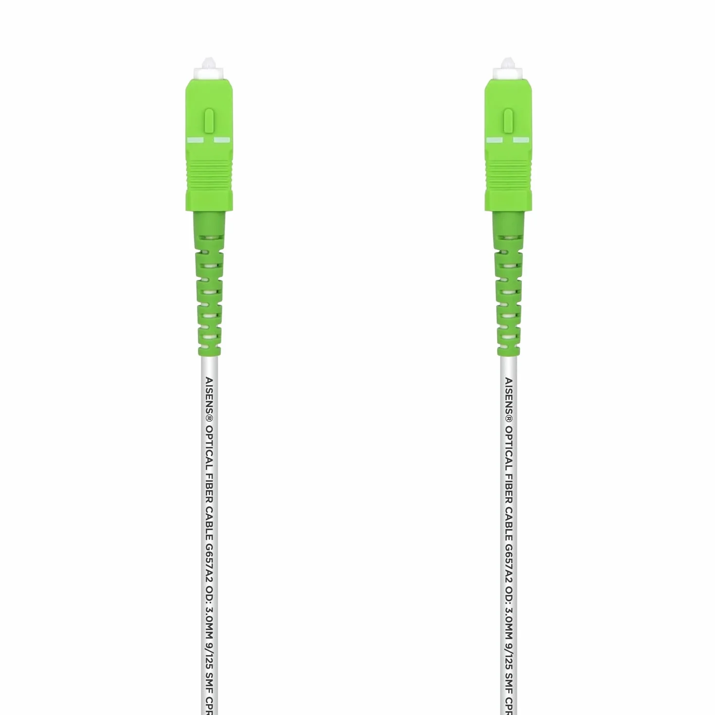 AISENS A152-0496 Kabel światłowodowy G657A2 9/125 SMF simplex SC/APC-SC/APC 5.0m Biały