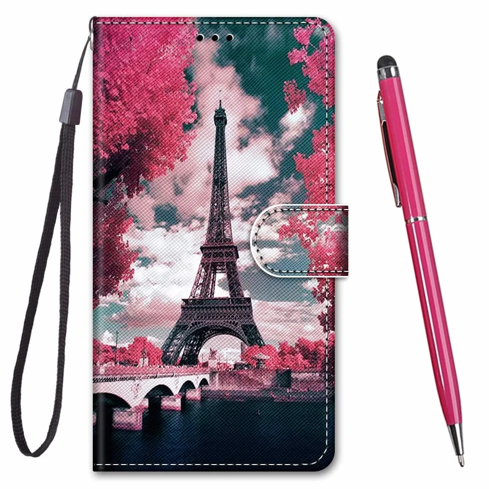 Etui do Huawei Mate 20 Lite, Etui ze skóry PU Magnes Portfel Kolorowy Design Etui z klapką Portfel [Kreatywnie malowane] Etui do Huawei Mate 20 Lite (Wieża Eiffla)