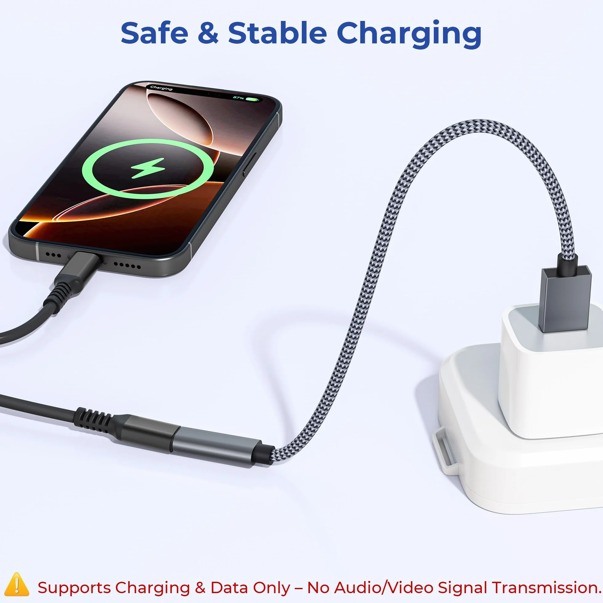 Basesailor Adapter USB 3.0 do USB-C 1 m (2pack),Kabel USB-C żeński do USB-A męski,5 Gbps Type-C do ładowania i danych dla iPhone 17 16 16e 15 Pro Max,iPad Air mini,Samsung Galaxy S25 S24,Z Fold Flip