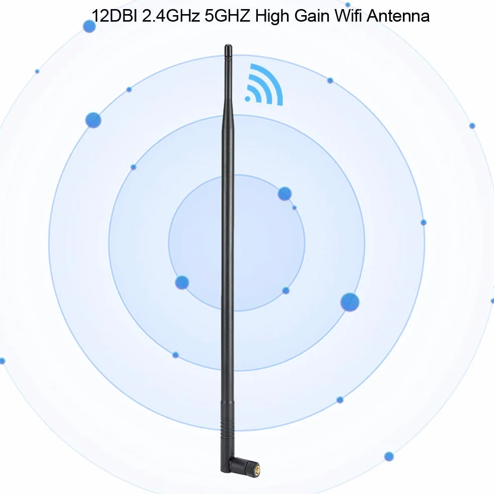 12DBI 2,4 GHz 5 GHz Antena Wi-Fi o Wysokim Zysku RP‑SMA Dwuzakresowa Bezprzewodowa Antena Wi-Fi, Daleki Zasięg, Stabilny sygnał
