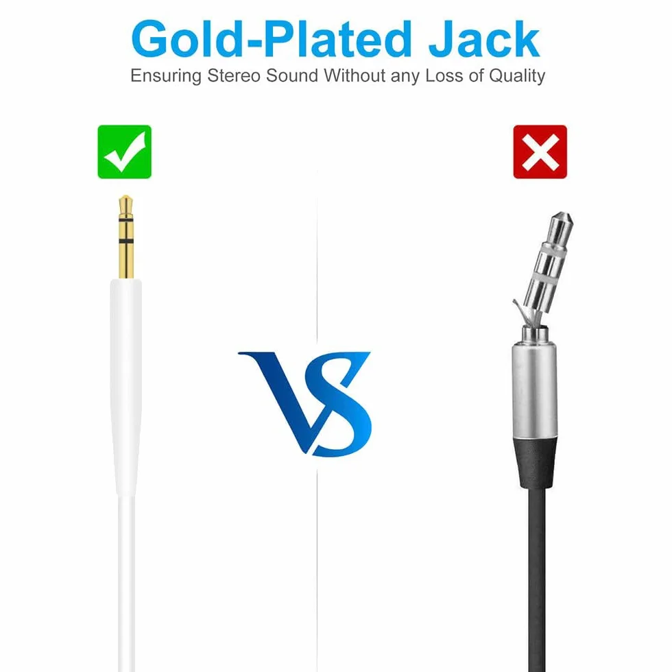 Zamienne kable jack stereo 3,5 mm - 2,5 mm do słuchawek Bose oe2 oe2i AE2 QC25 QC35