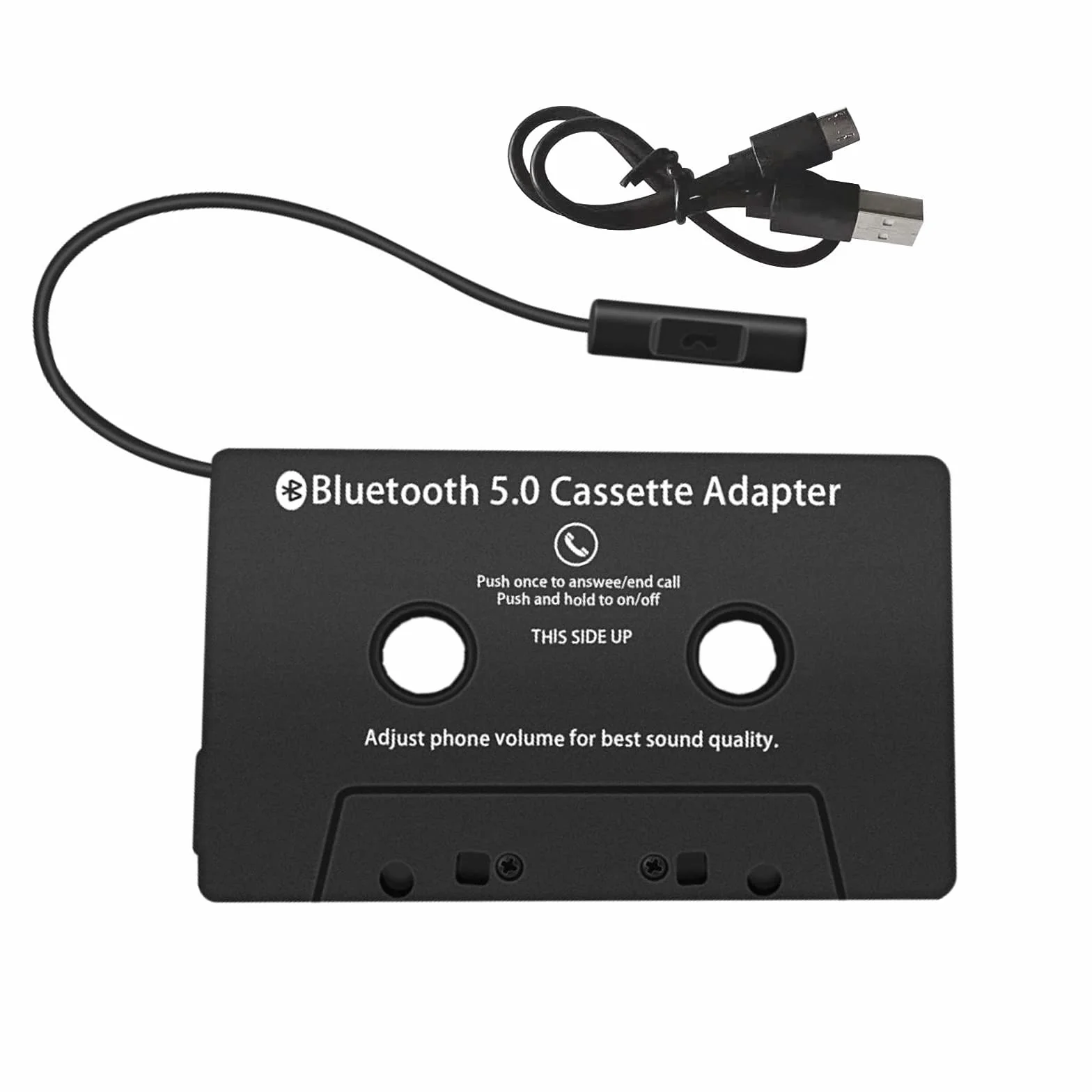 WANGCL Adapter kasety do radia samochodowego 5.0 Bluetooth samochodowy odbiornik kaseta audio do AUX adapter CD MP3 odtwarzacz iPod z gniazdem jack 3,5 mm