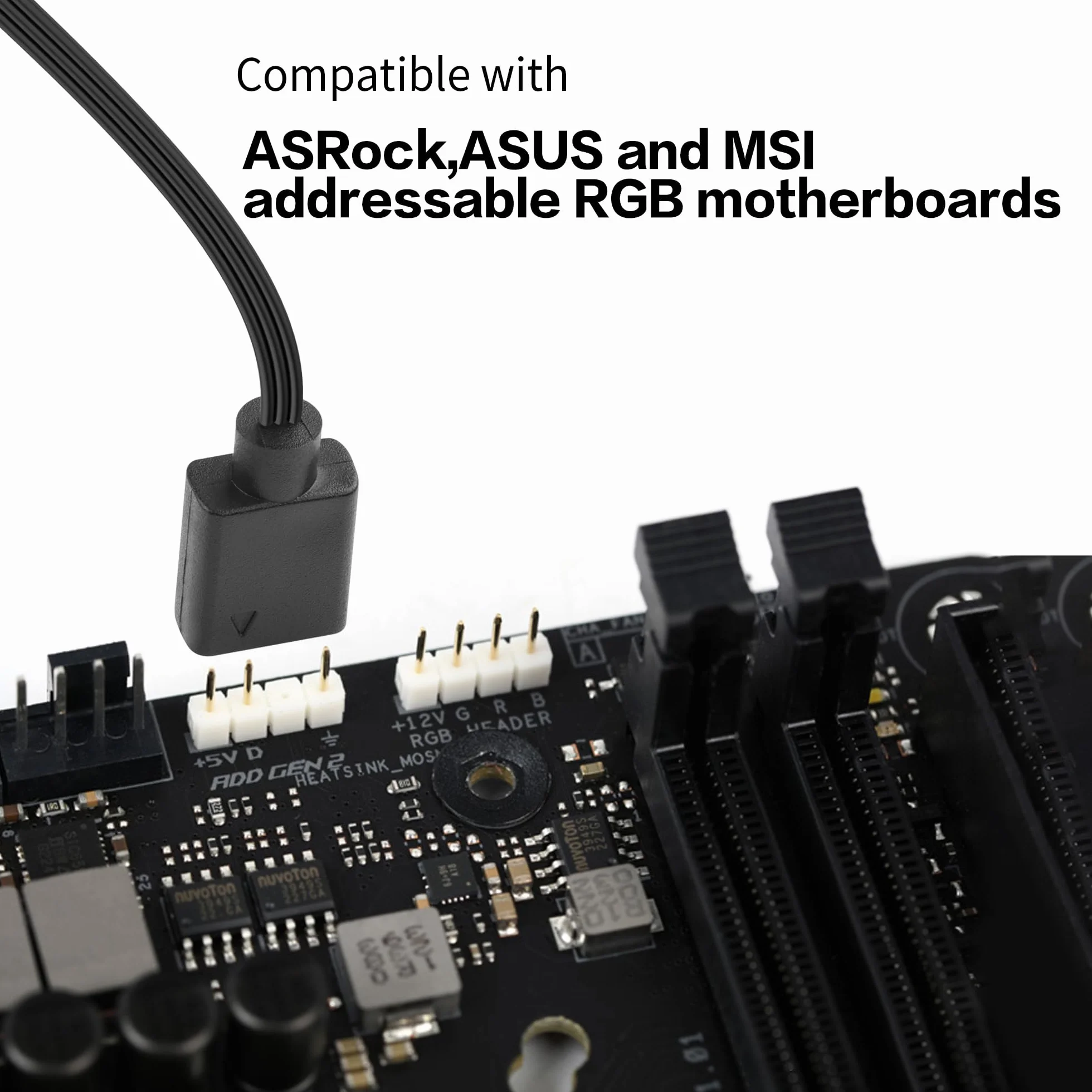 YAODHAOD 5 V 3-biegunowy kabel rozdzielający ARGB i przedłużacz, rozdzielacz 1 do 3/4/6, do chłodnicy CPU, 5 V, paski świetlne LED (1 do 3, ARGB czarny)