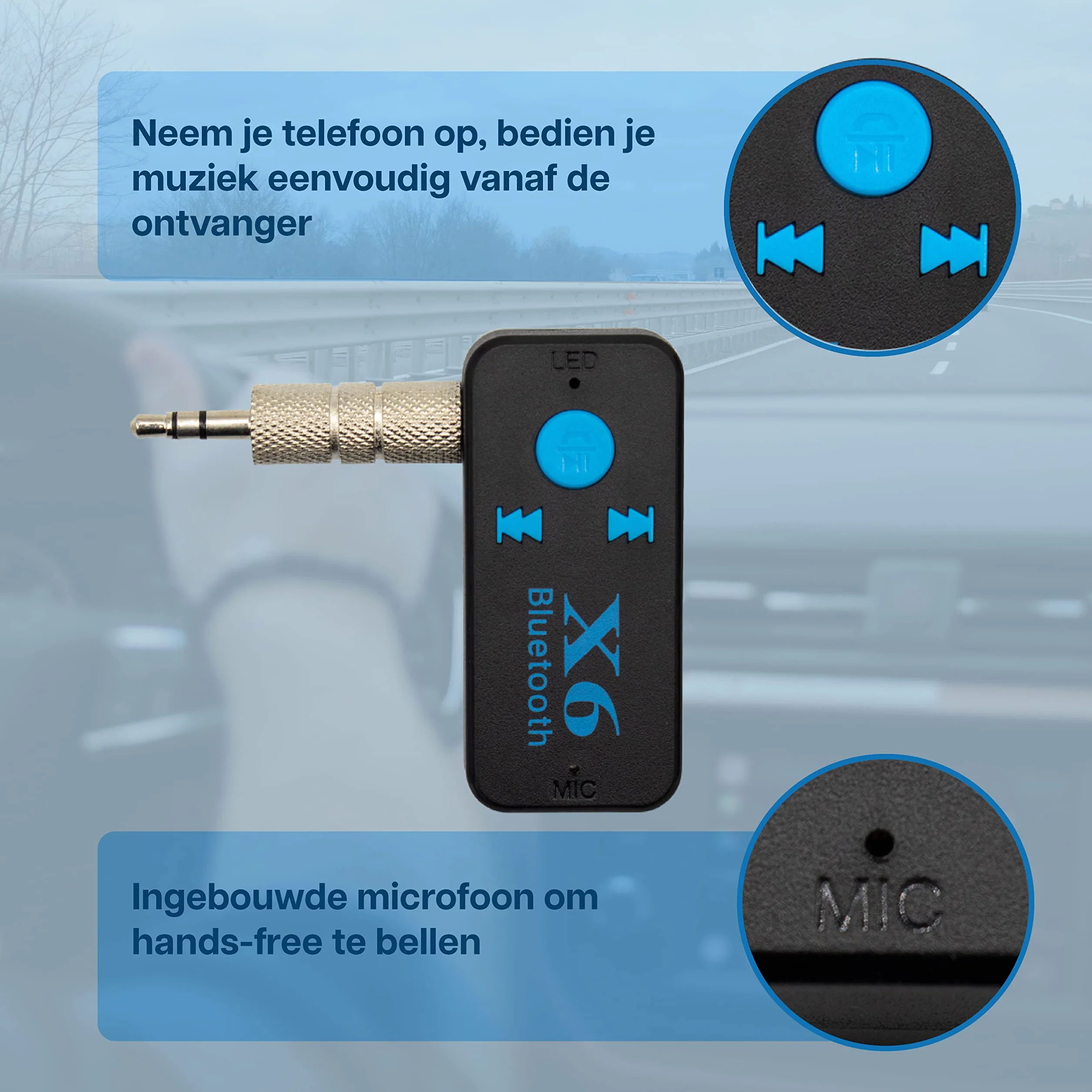 MMOBIEL Auto adaptera Bluetooth AUTO - Bluetooth odbiorca w samochodzie, w domu, słuchawki i głośniki - Wolność zadzwoń i słuchanie muzyki podczas jazdy - Połączenie Aux 3,5 mm - Czarny