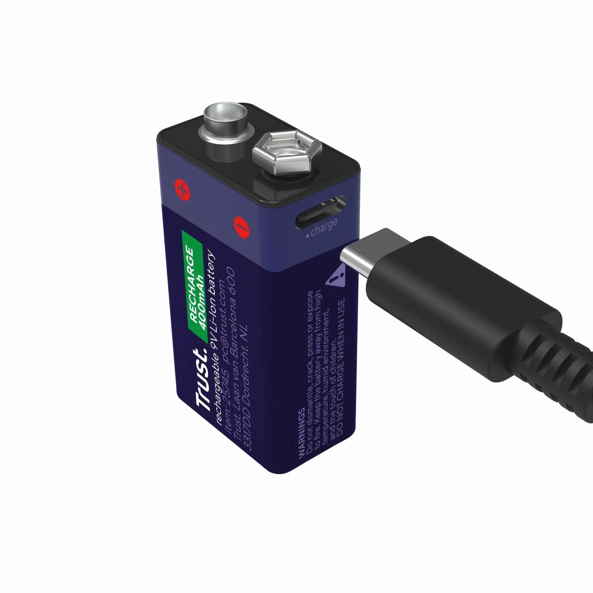 Trust bateria 9 V USB-C 4,44 Wh do czujnika dymu