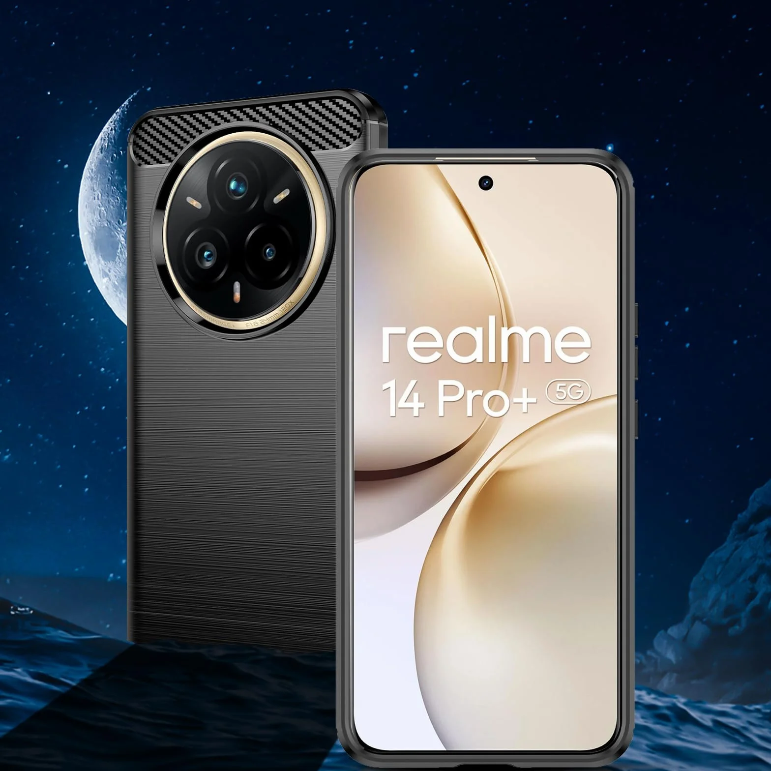 Datree Etui do Realme 14 Pro Plus/Realme 14 Pro+, smukłe etui ochronne z miękkiego silikonu TPU, ochrona przed zarysowaniami i wstrząsami (czarny)