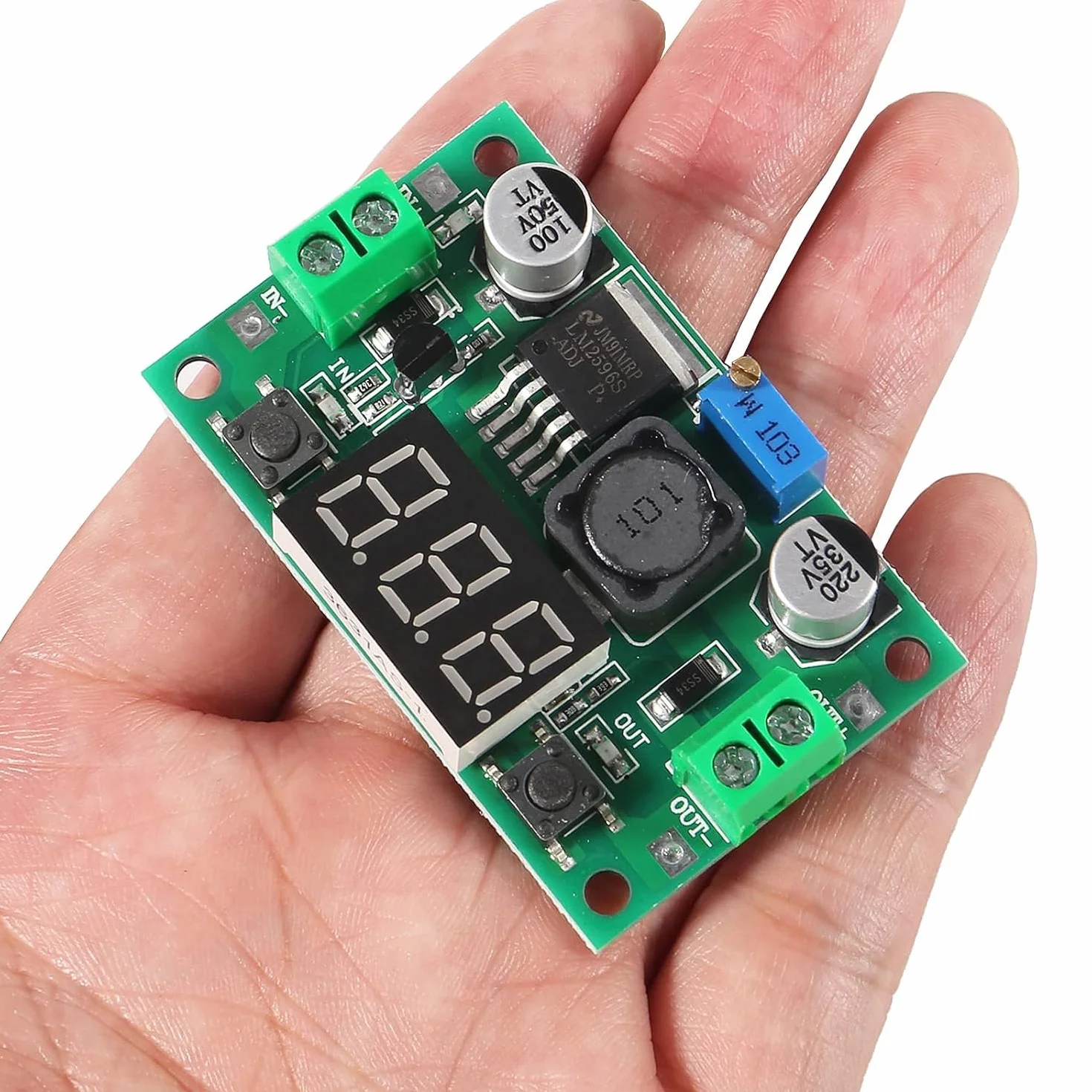 RUNCCI-YUN Regulowany Zasilacz DC Step Down Converter 4-40V na 1,25-37V z Woltomierzem LED