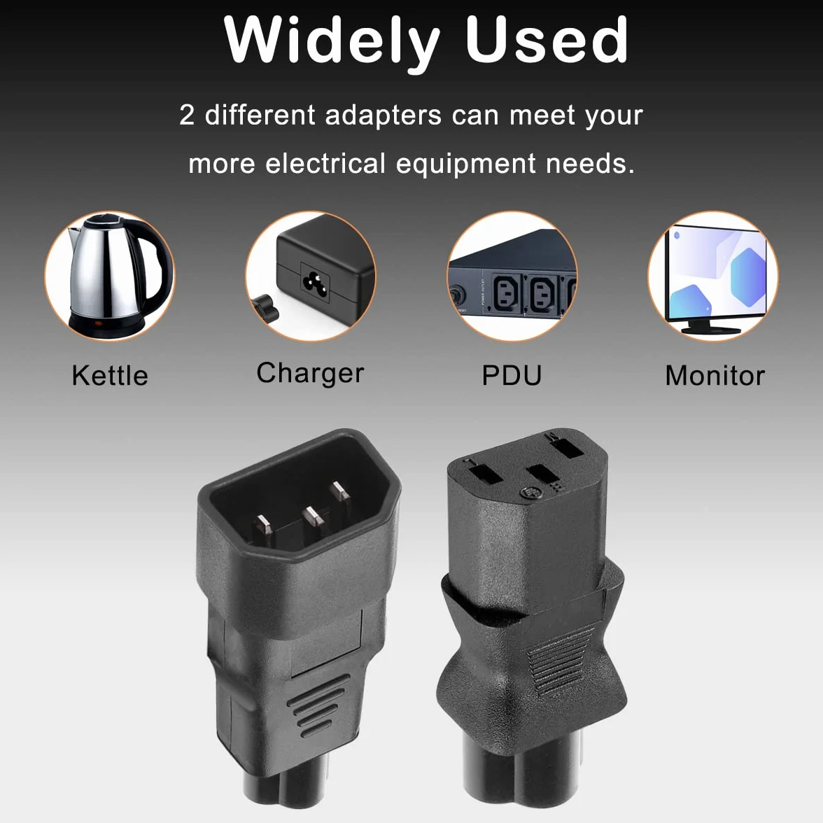 IEC C14/C13 do C5/C6 Cloverleaf zasilacz do Kettle, 3-pinowy męski żeński IEC320 AC 250 V 10 A konwerter gniazda wtykowego do monitora laptopa UPS, 2 szt
