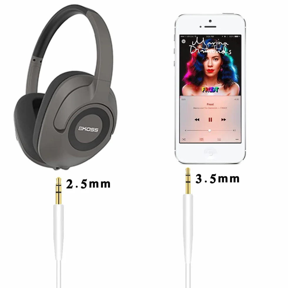Zamienne kable jack stereo 3,5 mm - 2,5 mm do słuchawek Bose oe2 oe2i AE2 QC25 QC35