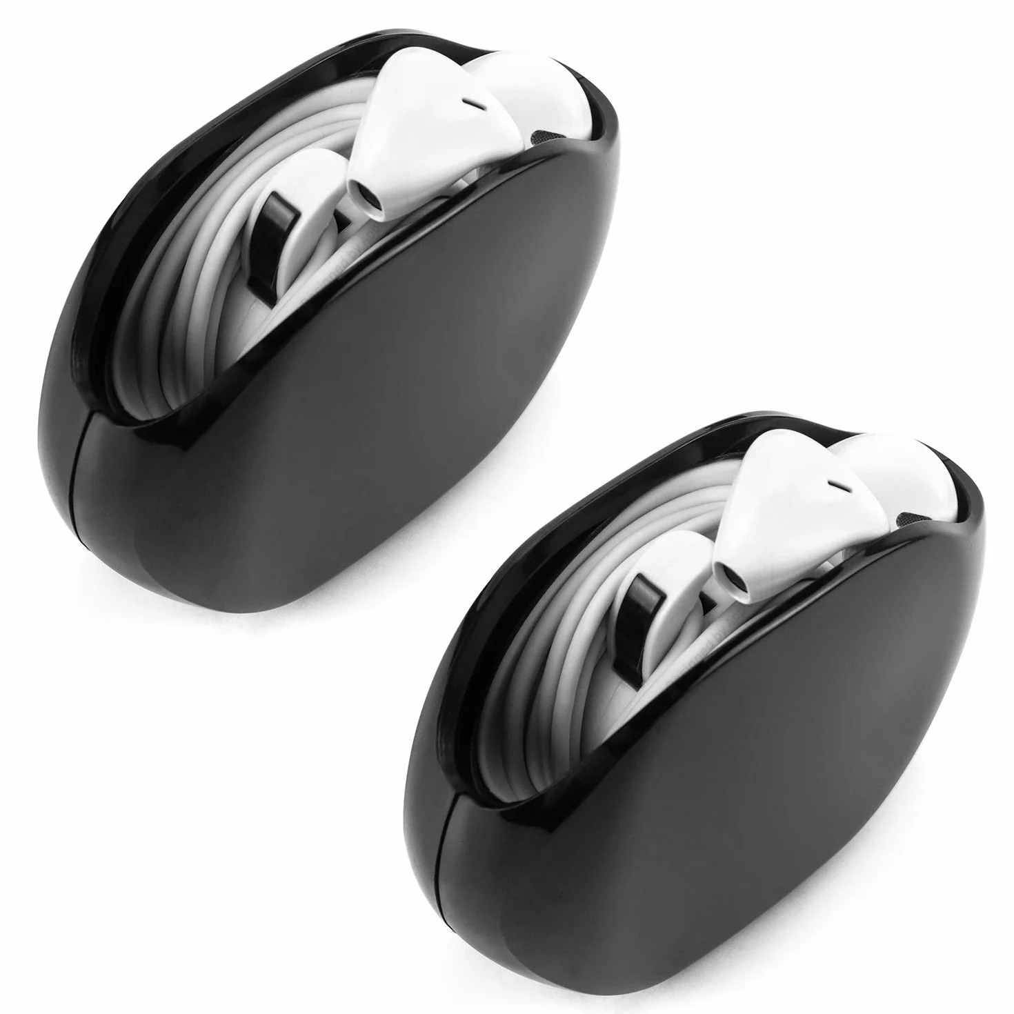 QWORK® Automatyczny zwijacz kabla mały, zwijacz kabla do słuchawek, kabel USB i kabel ładujący, 2 sztuki