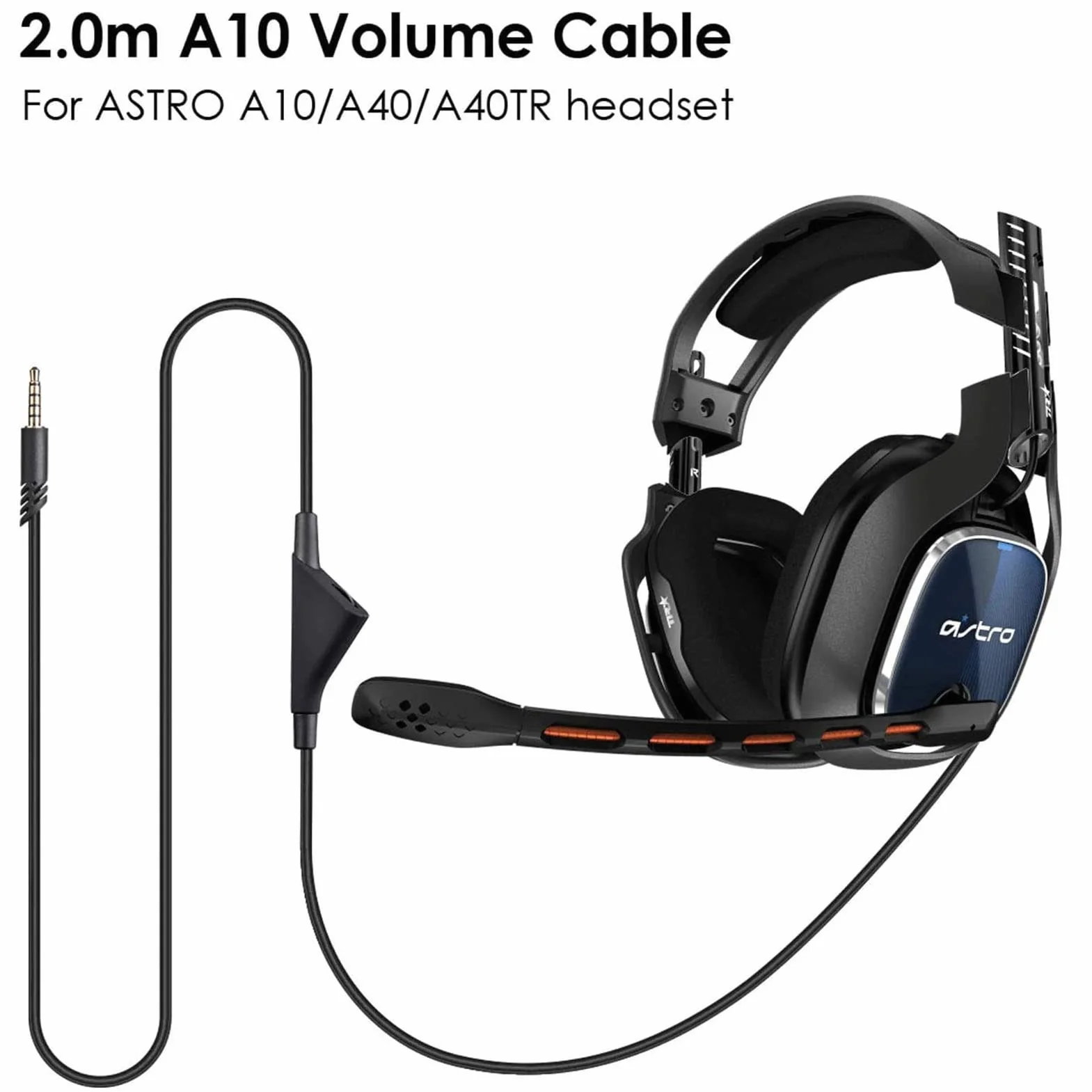 RIZGHWOY Astro A40TT A50 słuchawki audio 2 m 3D, regulator głośności, stereo, przezroczyste do gier