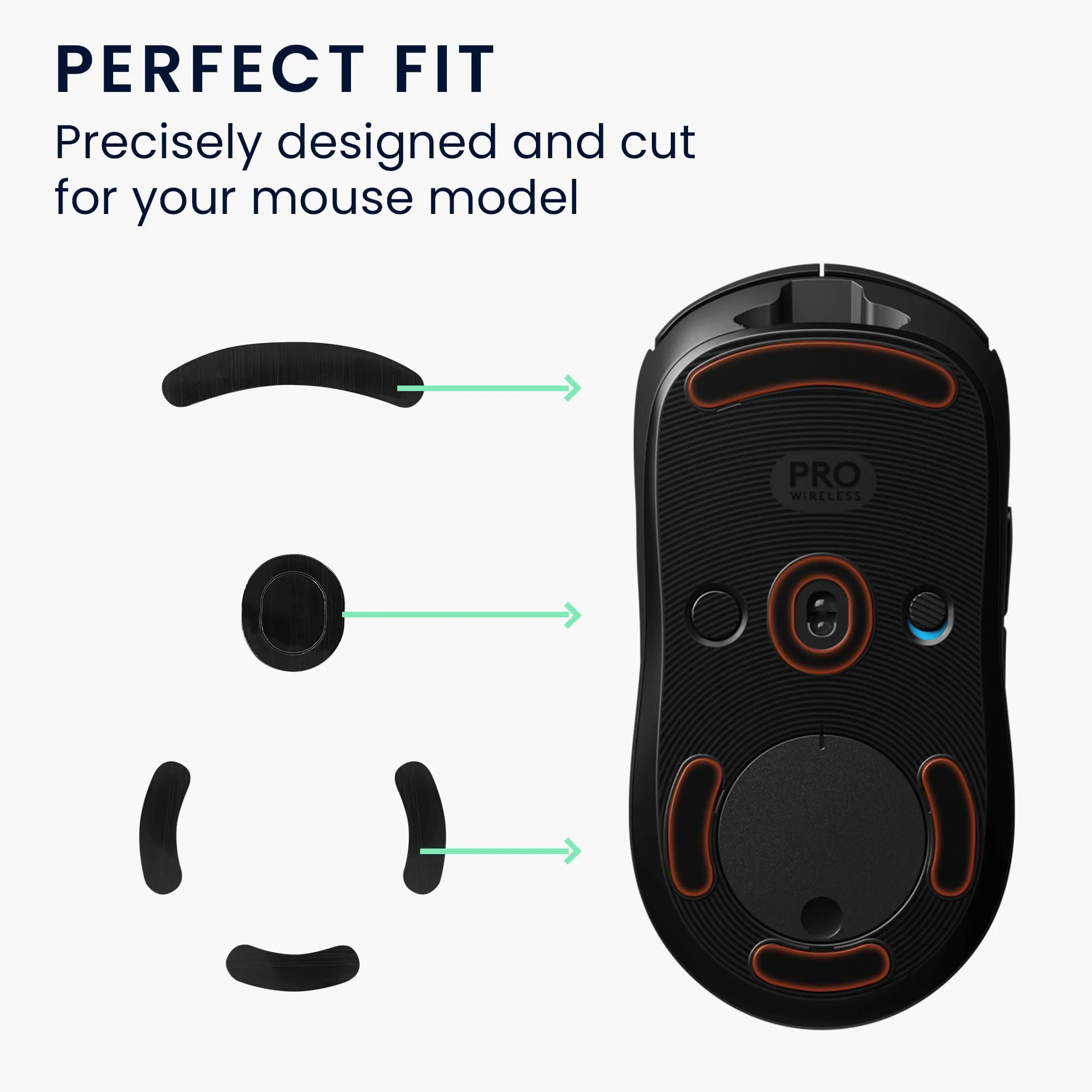kwmobile Zamiennik nóżek myszy kompatybilny z Logitech G Pro Wireless Gaming Computer Mouse łyżwy, naklejka, czarna