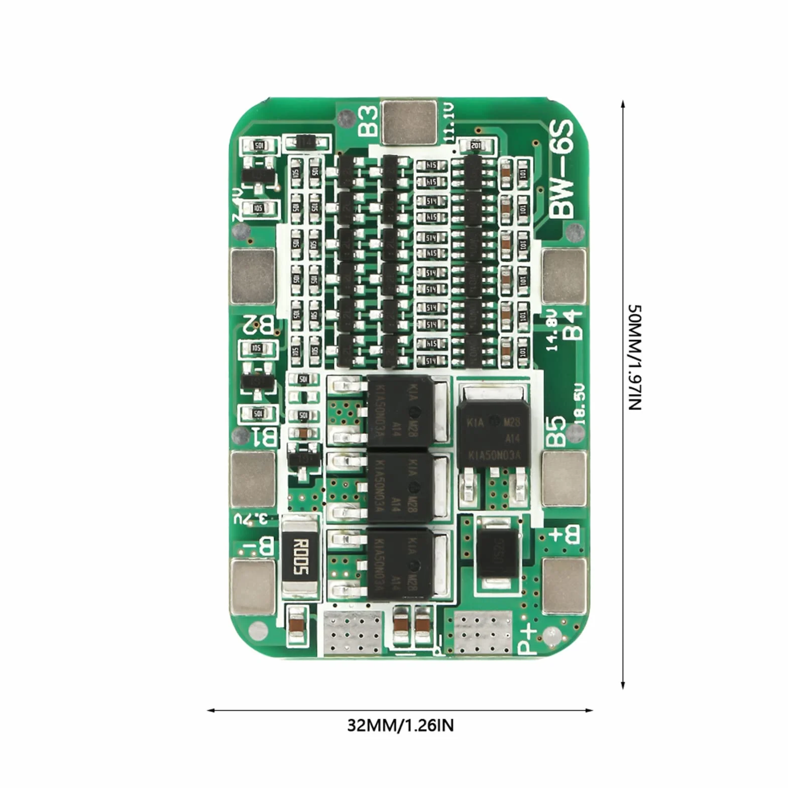 Płytki Zabezpieczające Baterię PCB 3,7 V Liion Serii 6 z Zabezpieczeniem Przed Przeładowaniem, Nadmiernym Rozładowaniem, Przetężeniem i Zwarciem
