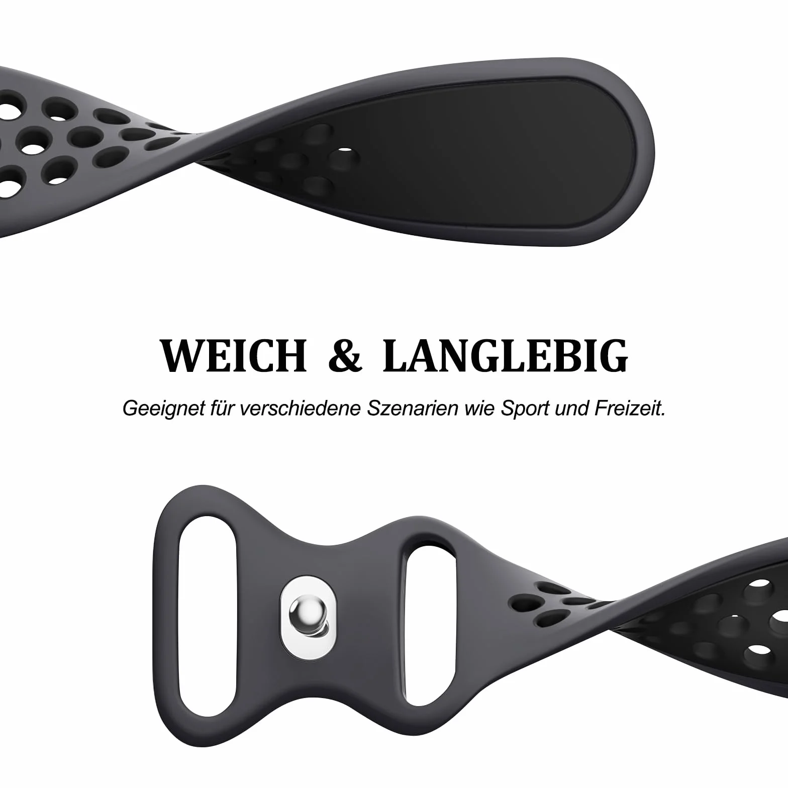 Vancle Pasek do zegarka 22 mm dla mężczyzn i kobiet, wodoszczelny, silikonowy pasek 22 mm, akcesoria do smartwatcha, dwukolorowe, oddychające bransoletki dla mężczyzn i kobiet