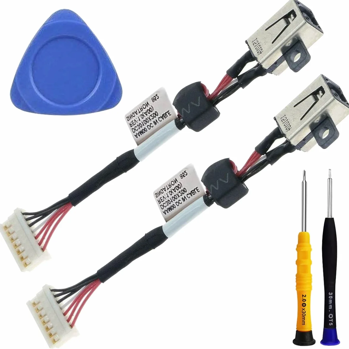 Zamienny kabel portu ładowania gniazda zasilania DC 64TM0 do XPS 15 9550 9560 9530 9570 7590 P56F Precision 15 5540 5530 5510 5520 M5510 064TM0 AM00 DC30100X30100 300 DC. 30100 x 200 (2 szt.)