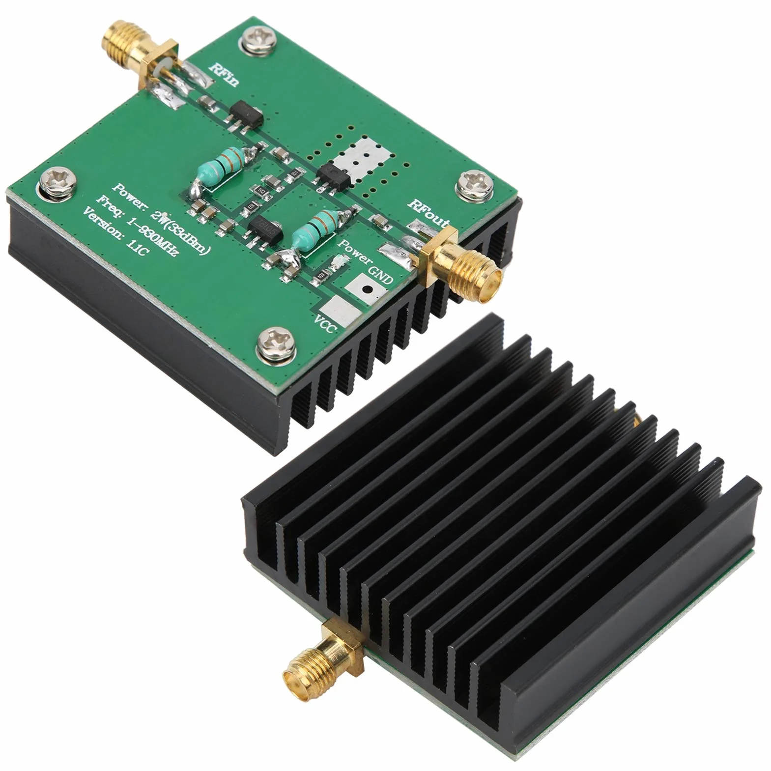 Wzmacniacz RF o Bardzo Niskim Poziomie Szumów 1-930 Mhz, Wzmacniacz LNA o Zmiennym Wysokim Wzmocnieniu 3dB, Układ Wzmacniacza Szerokopasmowego z Radiatorem do Długiego Biegu