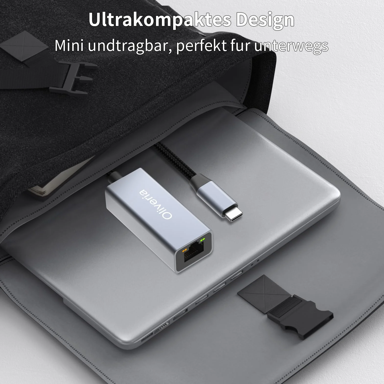 Adapter USB C do Ethernet, Oliveria USB C do RJ45 Gigabit Ethernet LAN Adapter sieciowy dla iPhone 15 Pro, iPad Pro/Air, MacBook Pro/MacBook Air M1 M2, Galaxy S23, Surface Book, Dell XPS itp.