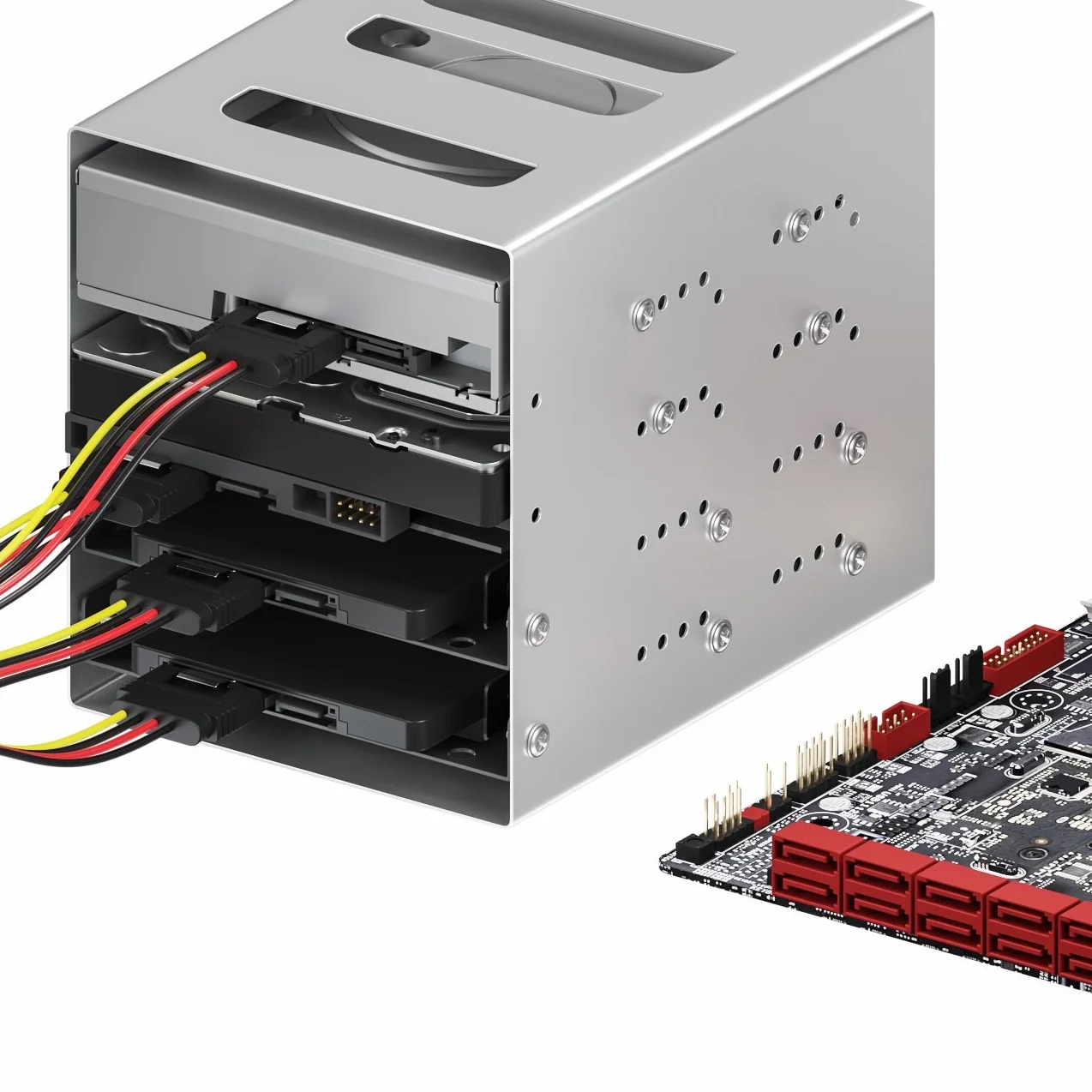 deleyCON 0,15m Adapter Zasilania S‑ATA Y - 1x Gniazdo SATA na 4x Wtyki - do Wewnętrznych Dysków HDD/SSD - Umożliwia Zasilanie do 4 Urządzeń