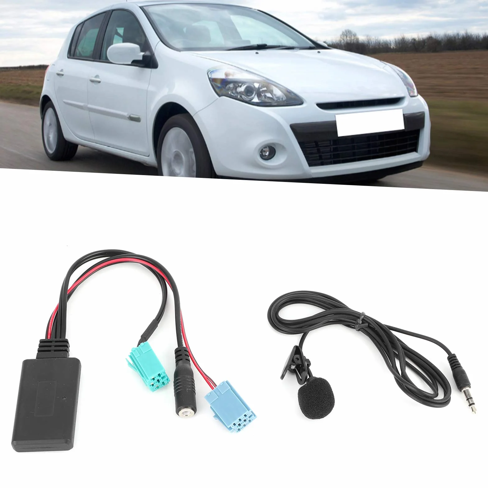 6Pin Kabel Audio Bluetooth Samochodowe Stereo AUX-IN Adapter Kabel Audio Bluetooth DC12V z Mikrofonem do Espace
