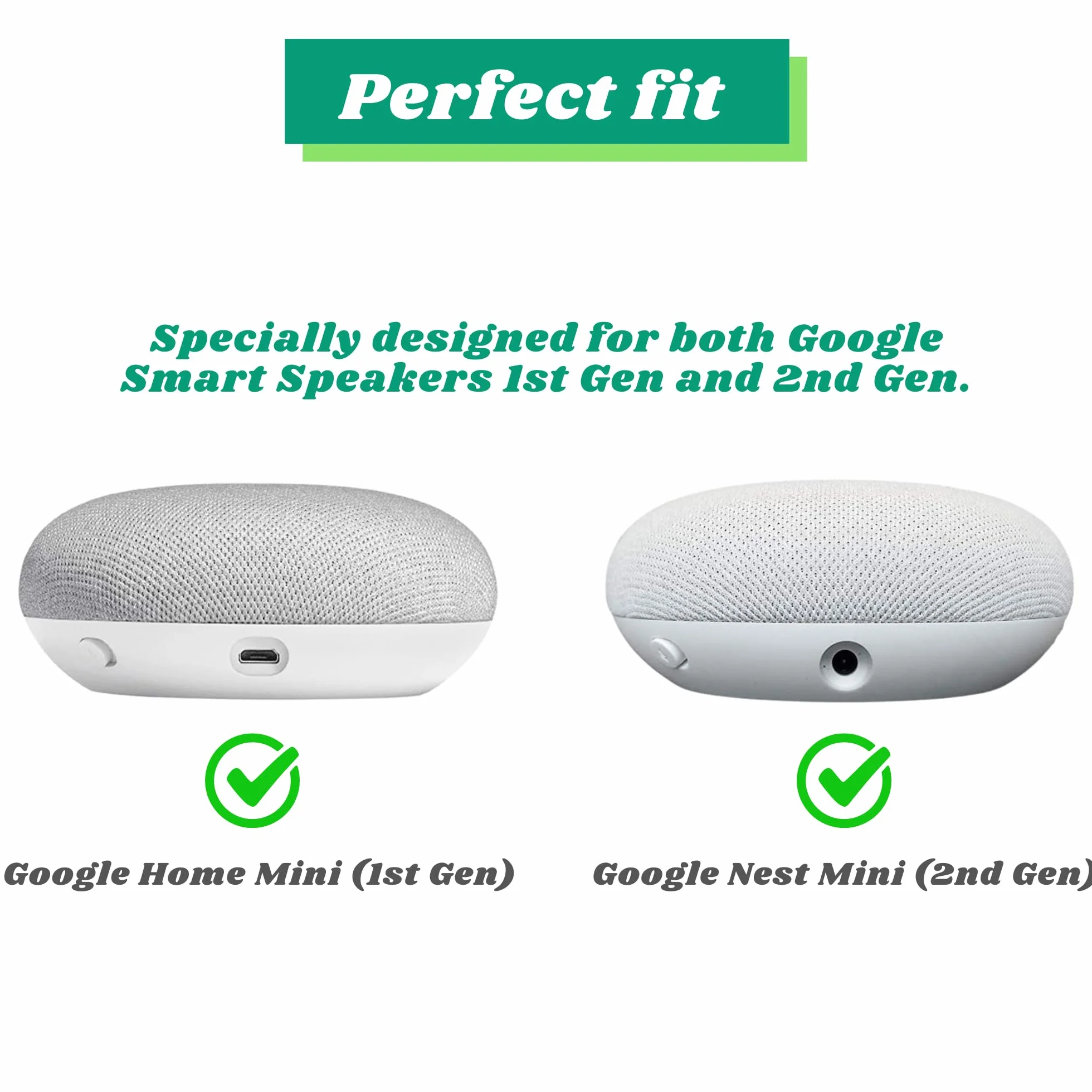 Sintron Uchwyt ścienny do gniazdka elektrycznego Google Nest Mini & Google Home Mini, oszczędność miejsca akcesorium z zarządzaniem kablami dla Google Smart Speakers 1. generacji i 2. generacji. Brak