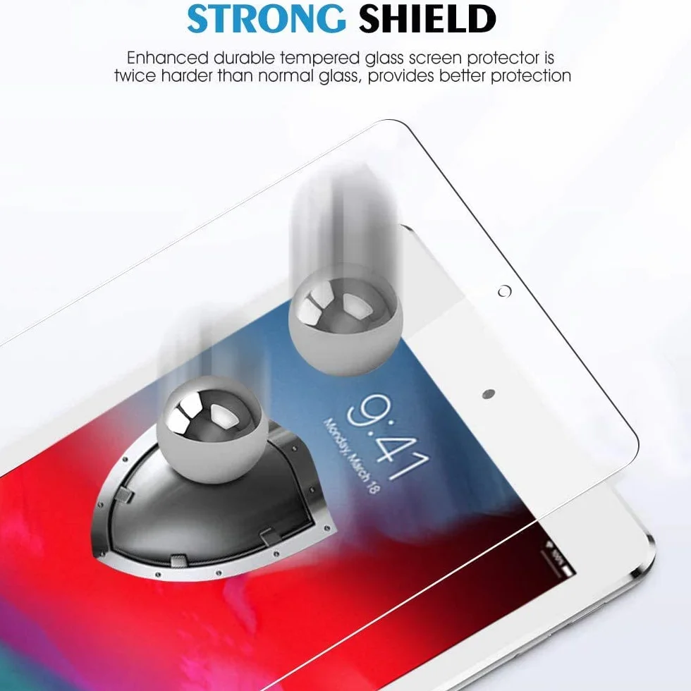 Osłona ekranu do iPada 9,7" (2018/2017) 6e/5 generacji/iPad Air/Air 2 / iPad Pro 9.7 - szkło hartowane odporne na zarysowania, twardość 9H (zestaw 2 szt.)