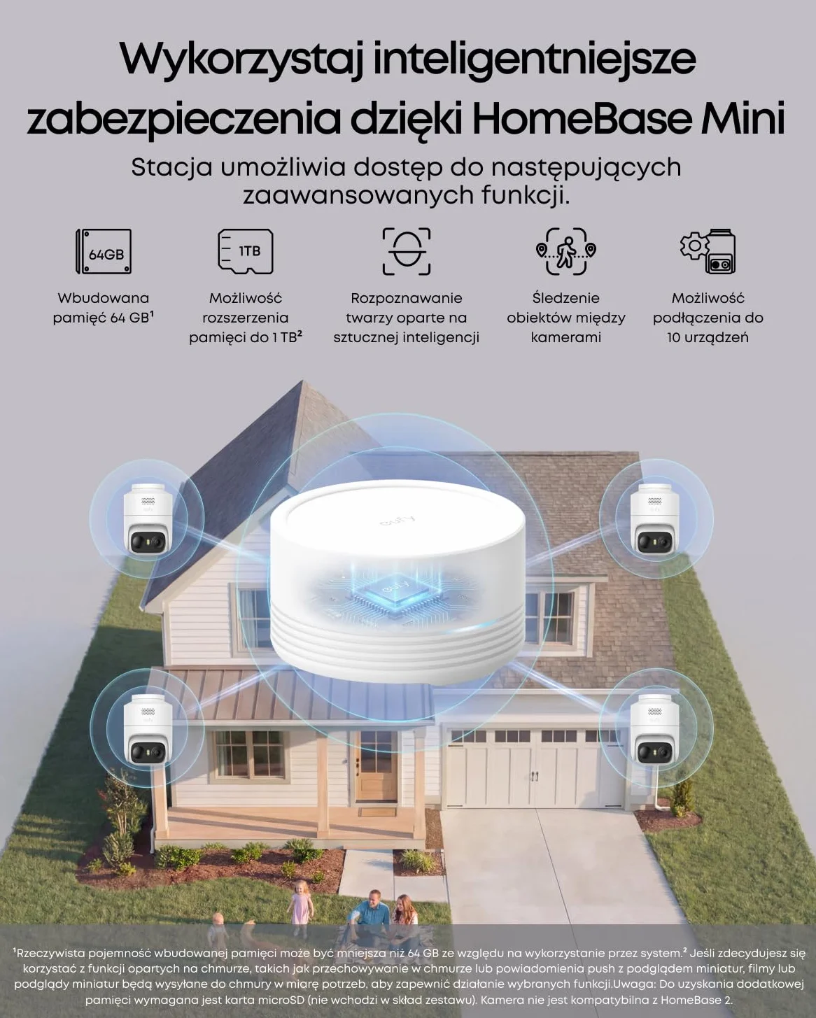 eufy Security eufyCam C37 4-Camera Set, Wireless 2K Outdoor Security Cameras with 360° AI Tracking (Pan & Tilt), Solar Powered, HomeBase Mini, Face Recognition, Color Night Vision, No Subscription Fee