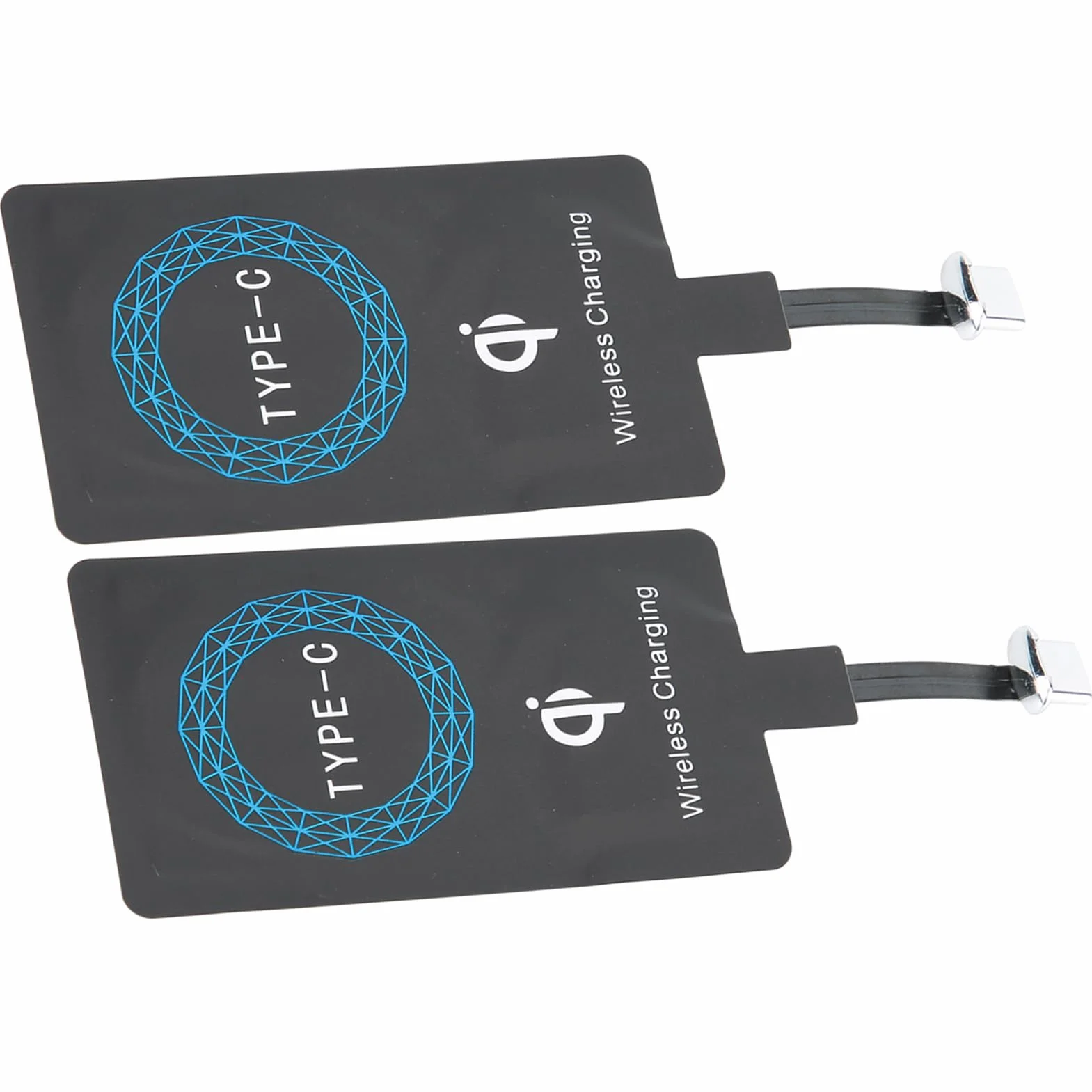Bezprzewodowy Adapter do ładowania, Bezprzewodowa ładowarka do Telefonu, 2 szt. Bezprzewodowa ładowarka QI Typu C Samoprzylepna Naklejka Odbiornik ładujący do Telefonu Komórkowego