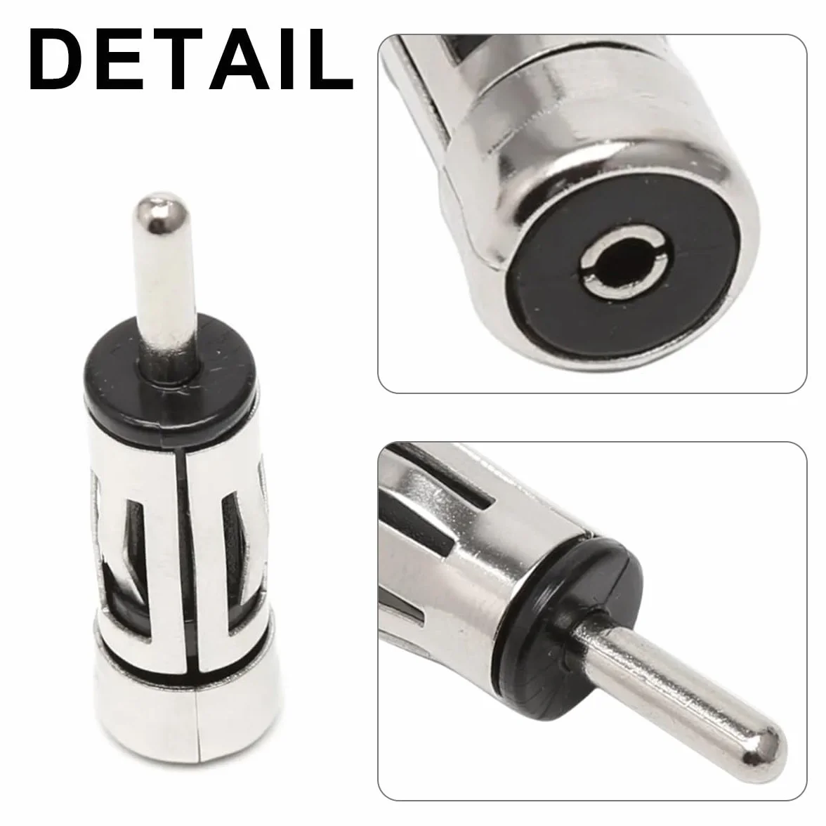 Adapter antenowy DIN - ISO złącze antenowe wtyczka wtyczka samochodowa wtyczka radio samochodowe adapter uniwersalny adapter do radia samochodowego (srebrny + czarny) - 8 szt