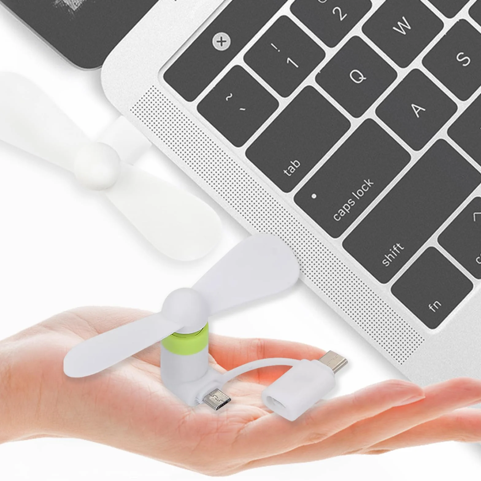Mini wentylator do telefonu 5 szt. USB 2 w 1 przenośny