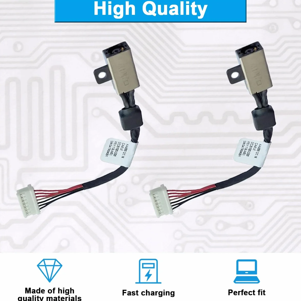Zamienny kabel portu ładowania gniazda zasilania DC 64TM0 do XPS 15 9550 9560 9530 9570 7590 P56F Precision 15 5540 5530 5510 5520 M5510 064TM0 AM00 DC30100X30100 300 DC. 30100 x 200 (2 szt.)
