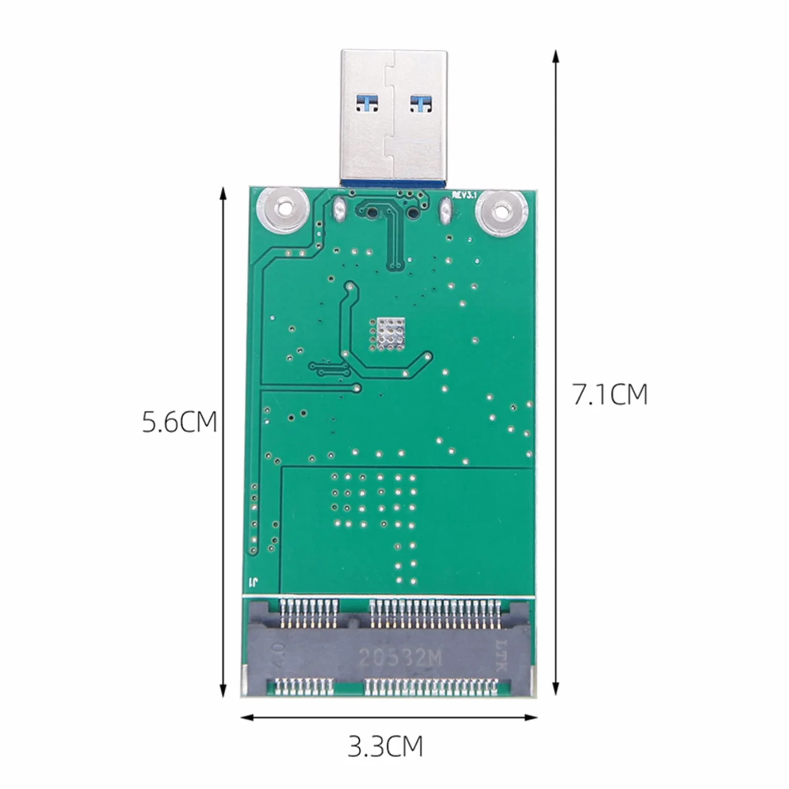 mSATA Adapter mSATA SSD na USB 3.0 czytnik dysków twardych 50 mm Mini PCIe Solid State Drive Konwerter czytnika