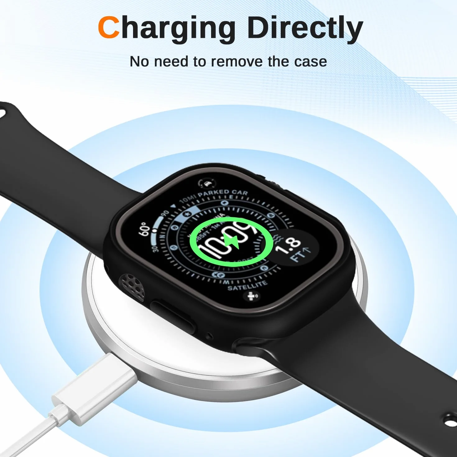 ivoler 3 sztuki miękkiej ochronnej obudowy z TPU dla Apple Watch Ultra 3/2 / Apple Watch Ultra 49mm (bez folii ochronnej ekranu), ultracienka, antywstrząsowa silikonowa obudowa, antypoślizgowa osłona