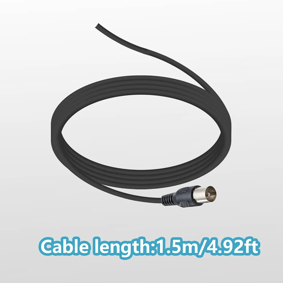Vecys DVB-T HDTV FM UKW Antena Cyfrowa Wtyczka TV 2 dBi VHF/UHF Mini Antena TV Podstawa Magnetyczna Kabel 1.5 m Kompatybilna z Radiem FM DVB-T2 HDTV DTMB