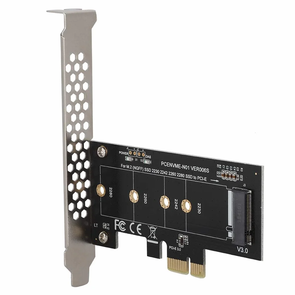 Tangxi Adapter M.2 PCIe PCI-E, karta rozszerzeń M.2 na PCI-E3.0 X1, M2 SSD NGFF NVME (klucz m) do PCIe 3.0 x 1 adapter z niskoprofilowym uchwytem do gniazda PCI Express