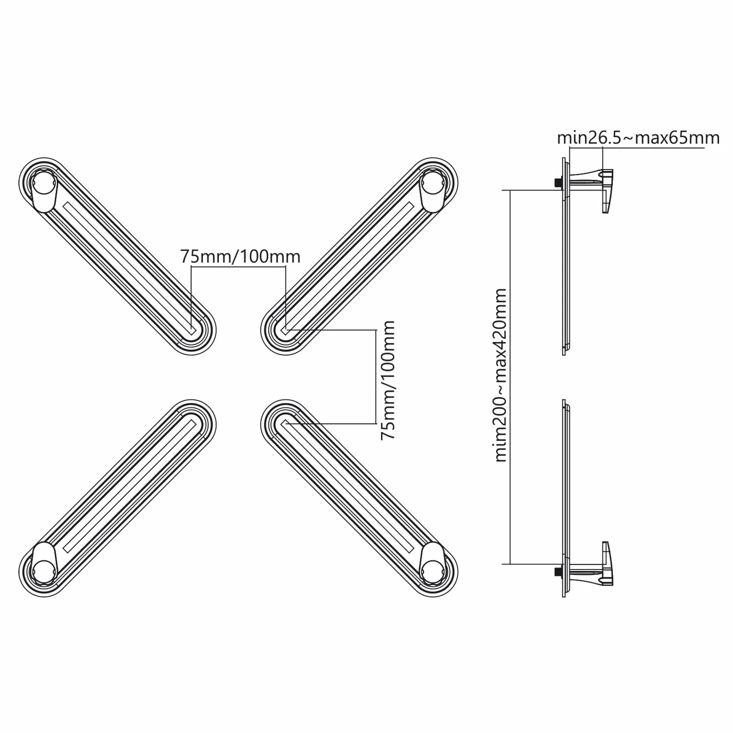 Maclean MC-899 Adapter VESA Czarny 13"-27" 8kg