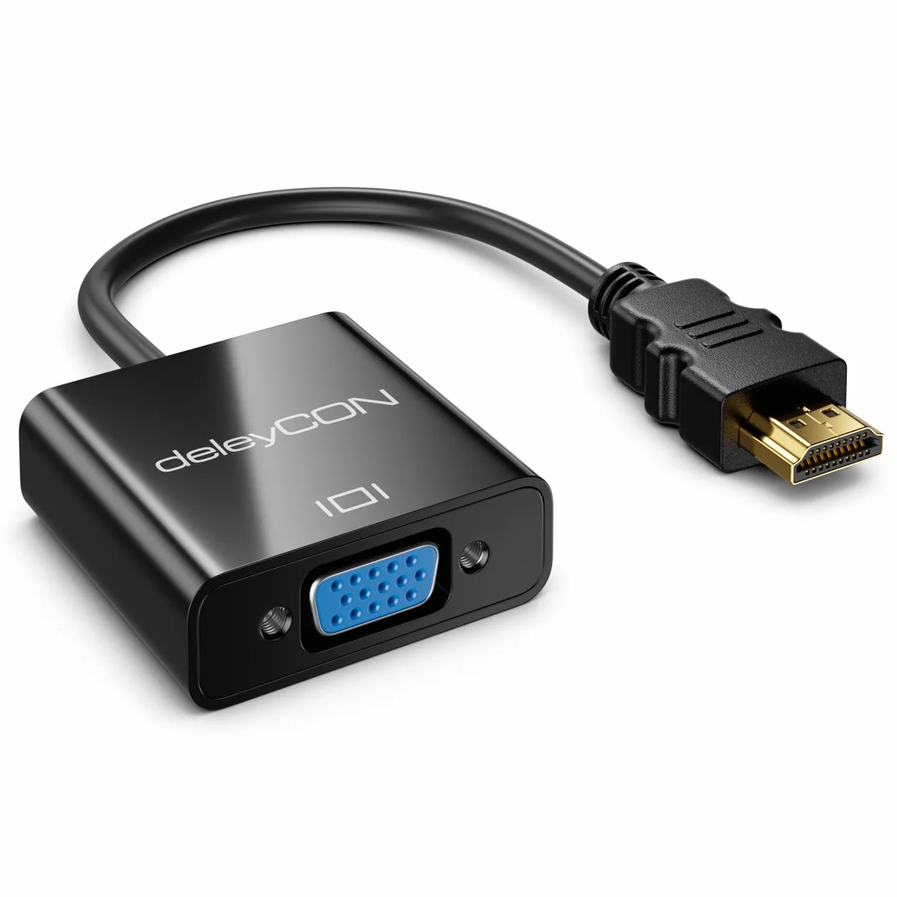 deleyCON Konwerter HDMI na VGA z wyjściem audio 3,5 mm