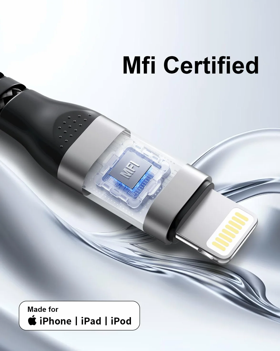Kabel iPhone 2 sztuki, 3 metry [Apple z certyfikatem MFi], kabel USB Lighting, nylonowy, kabel do ładowania iPhone, kabel do iPhone 14/13/12/11/X/8/7/6/5/SE, iPad Pro/Air/Mini